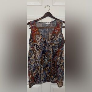 VENUS Multicolor Paisley Blouse - Open shoulder with sleeves